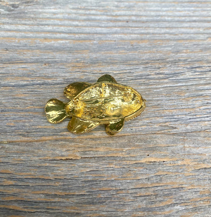 Orange Clown Fish Brooch with Bail