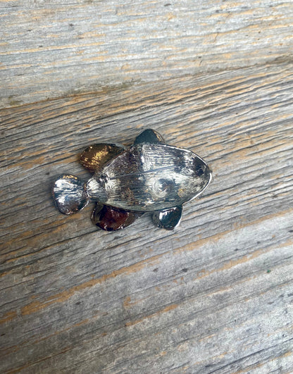 Blue Clown Fish Brooch with Bail