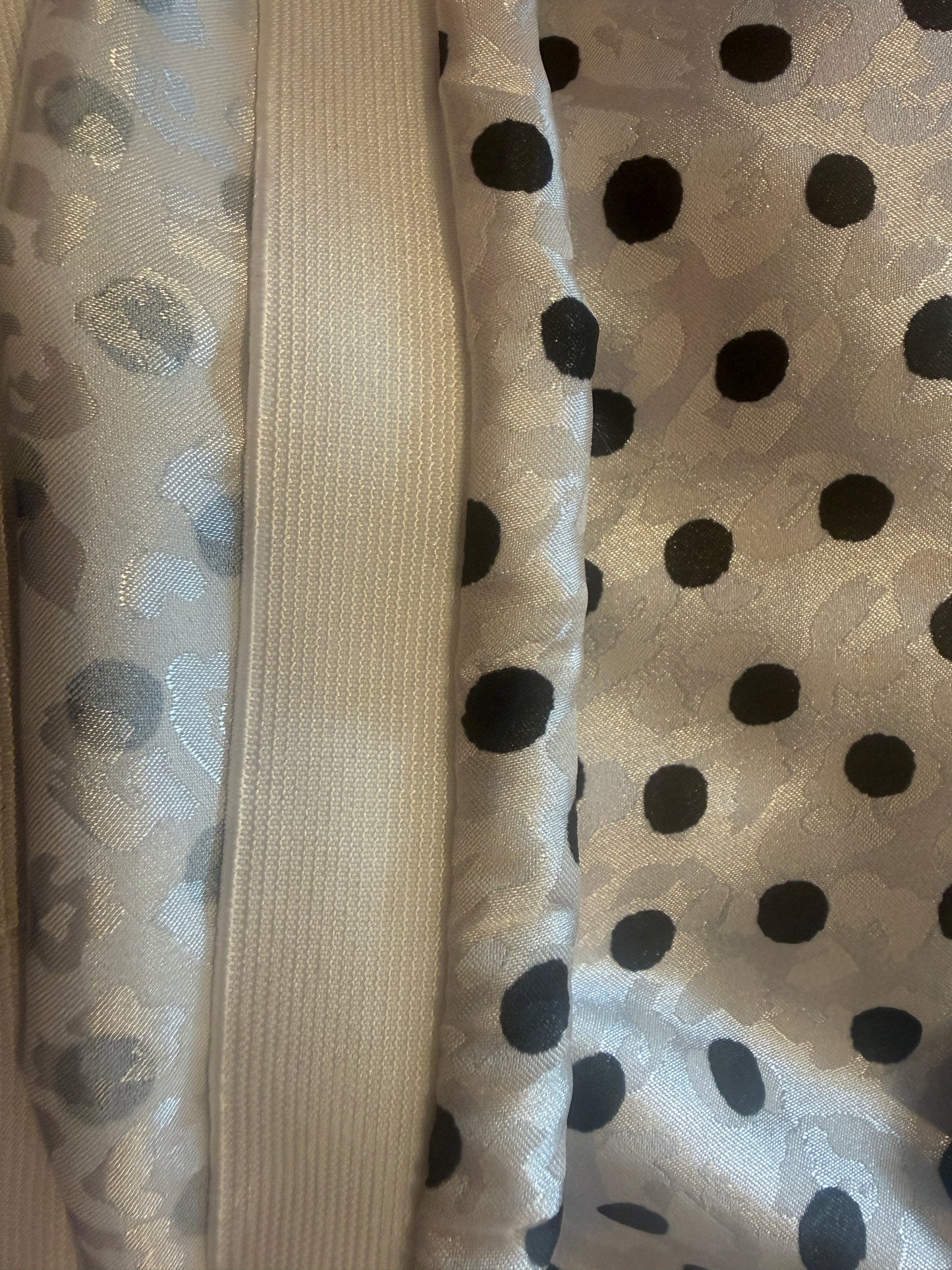Polka Dot Over Animal Print Asymmetrical Top -Black and White