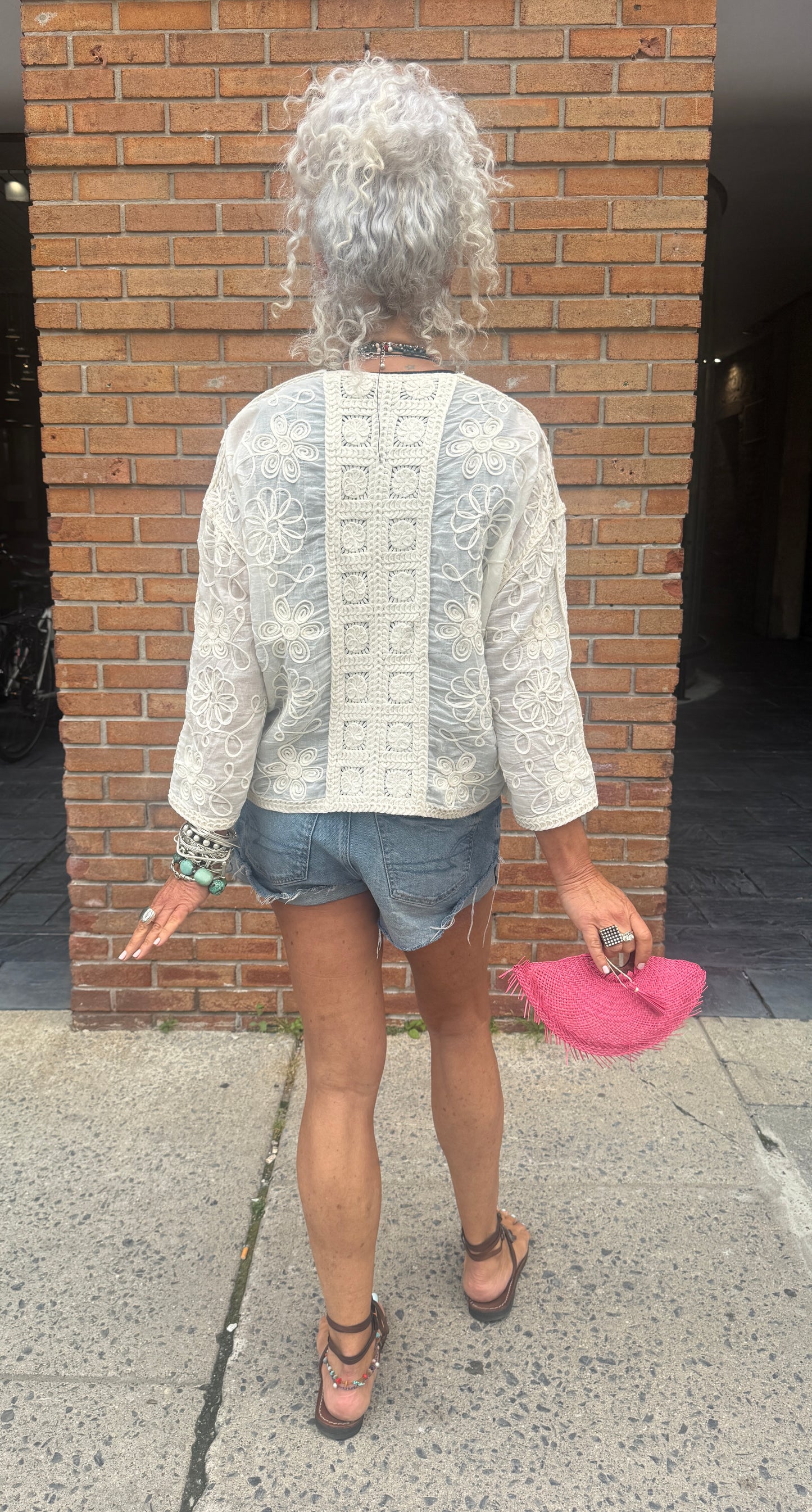 100% Cotton Tie Front Cardigan- IVORY