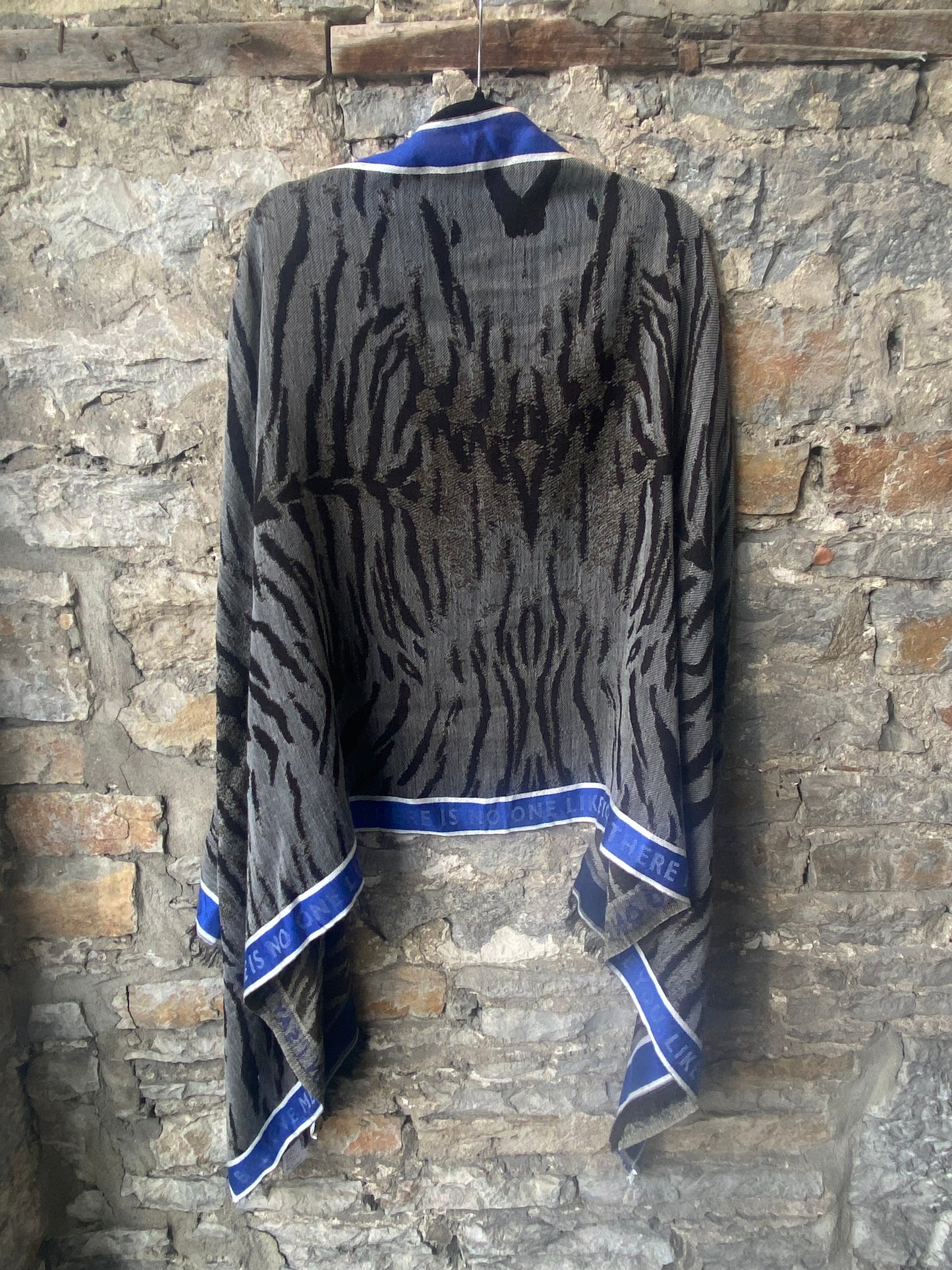 Black and Dark Grey Animal Print Scarf