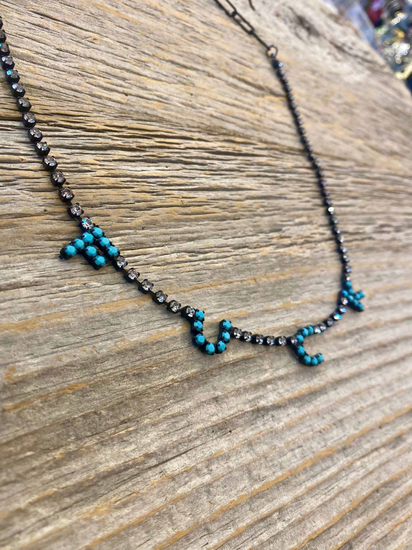F#ck Necklace - Turquoise and Gunmetal
