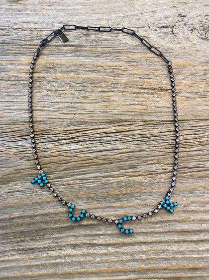 F#ck Necklace - Turquoise and Gunmetal