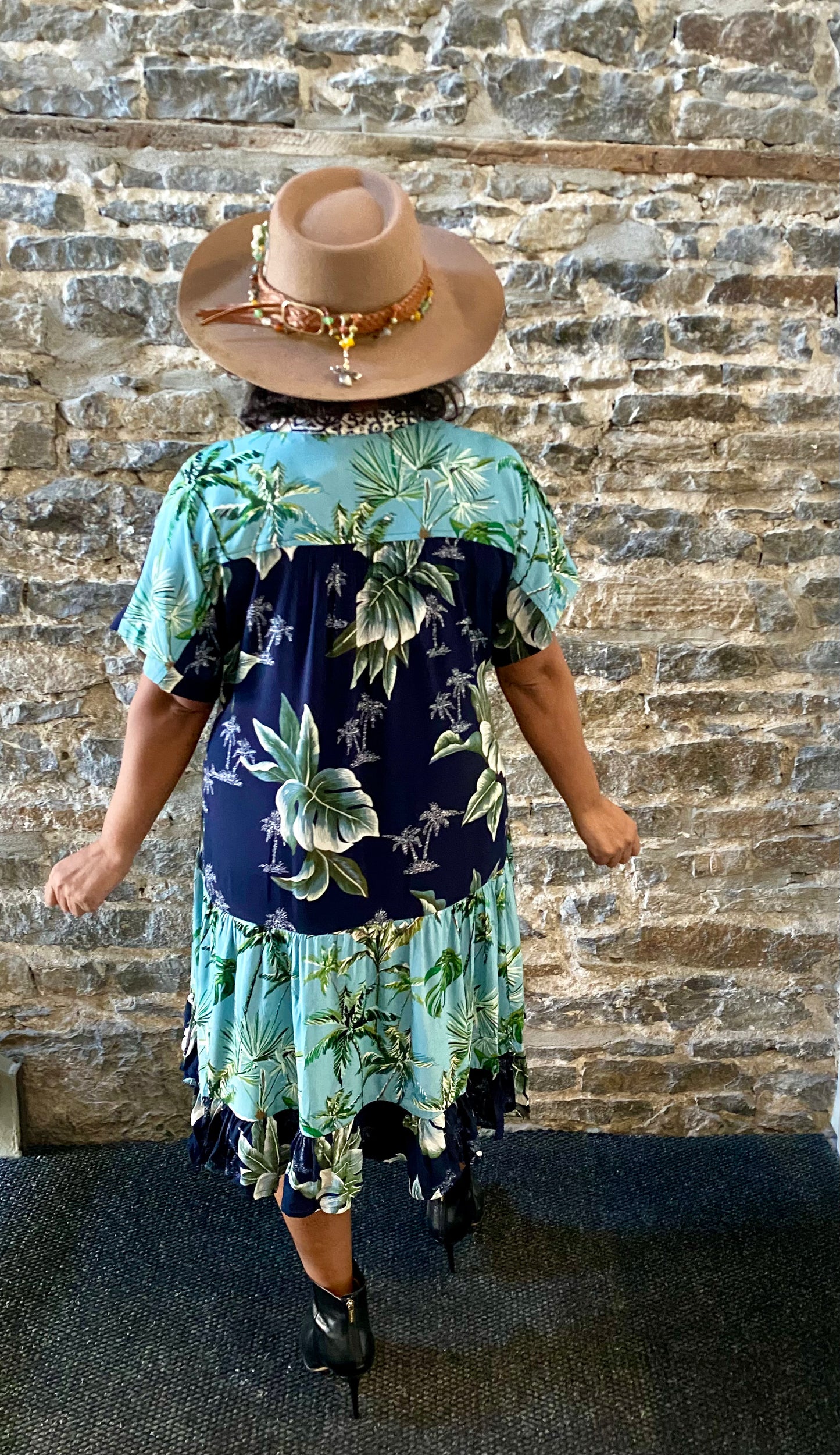 Tiered Short Sleeve Dress with Pockets