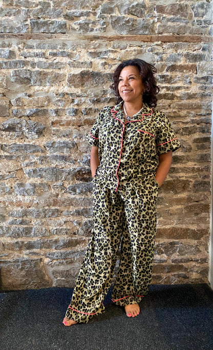 2 PC Cotton Animal Print and Hot Pink Pyjama Set