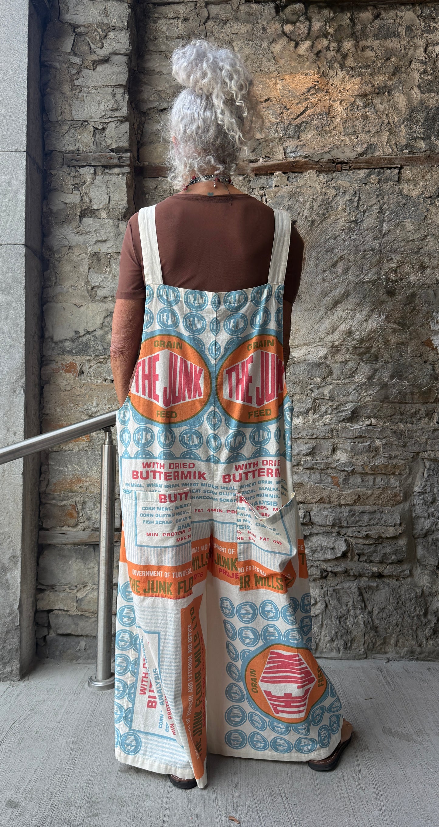 100% Cotton Overalls -VINTAGE FLOUR PRINT