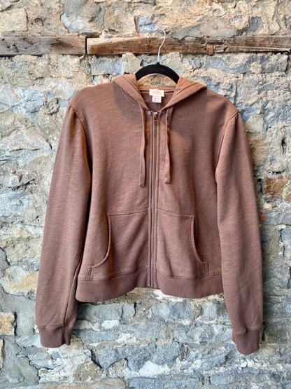 100% Cotton Zip up Hoodie- BROWN
