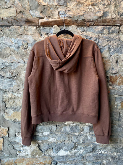 100% Cotton Zip up Hoodie- BROWN