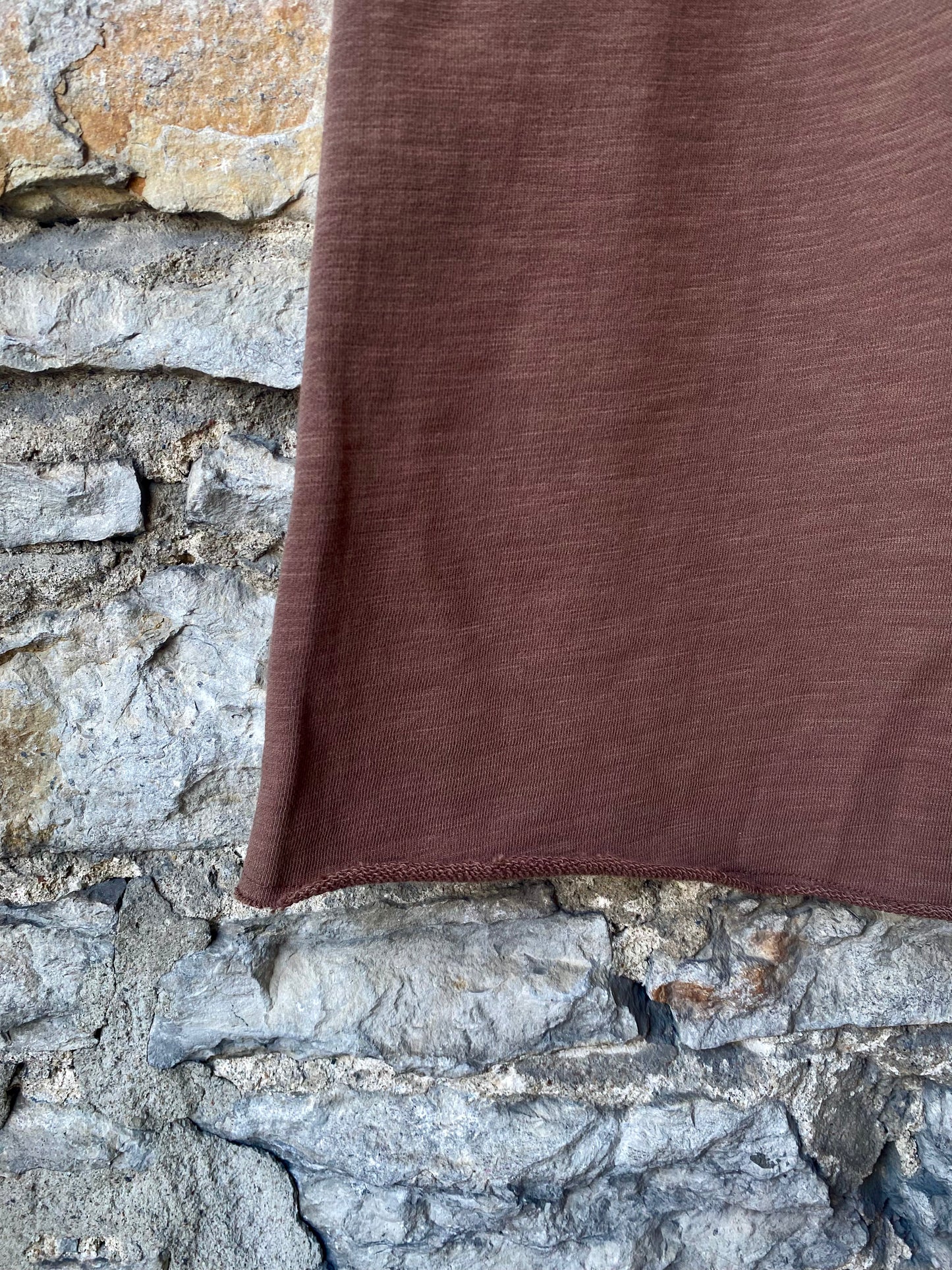 100% Cotton Wide Leg Sweat Pant- BROWN