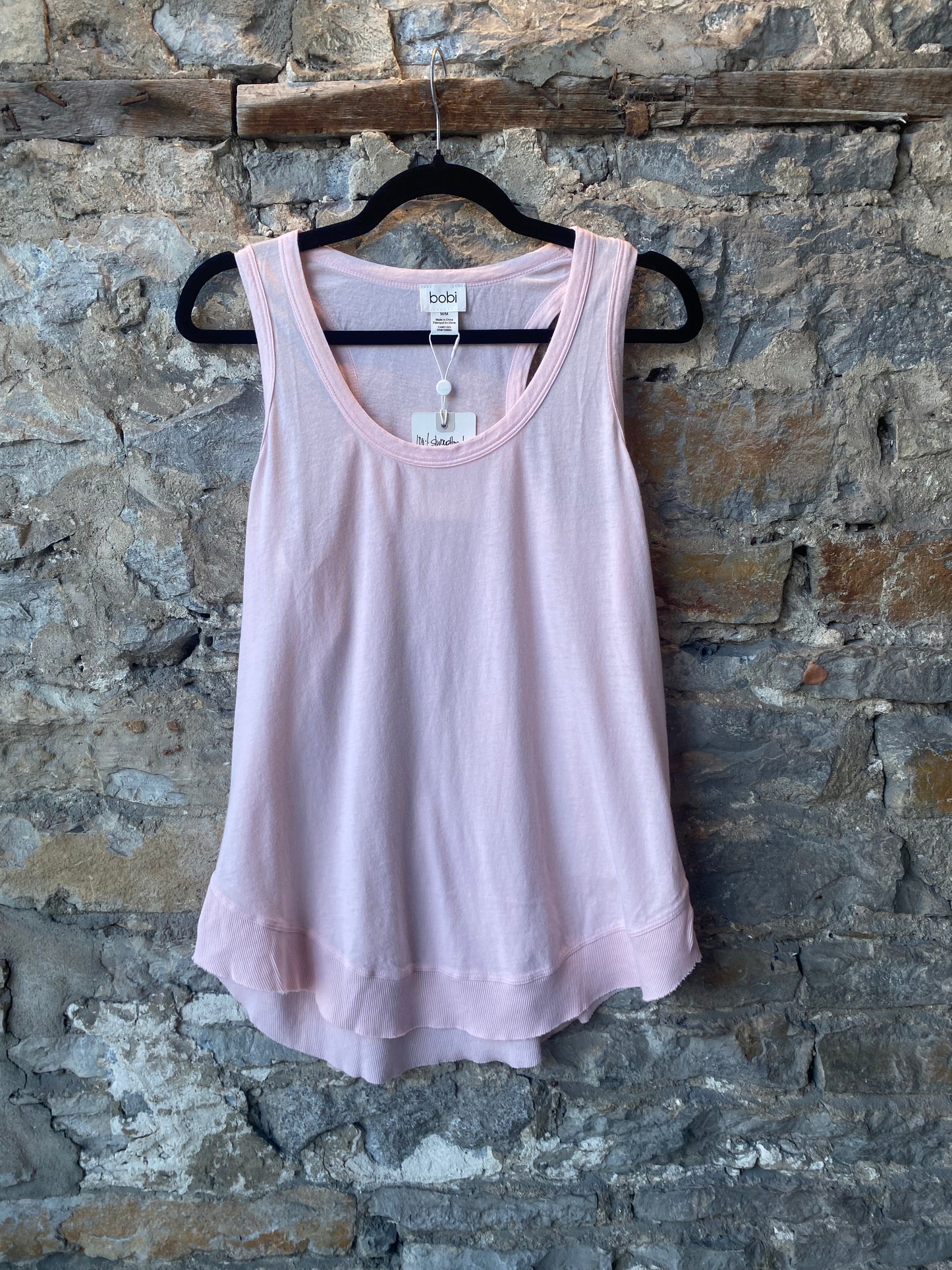 100% Slub Cotton Tank Top- LIGHT PINK