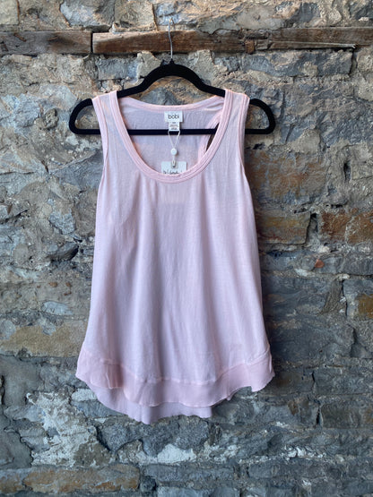 100% Slub Cotton Tank Top- LIGHT PINK