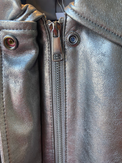 Pleather Short Jacket - SILVER