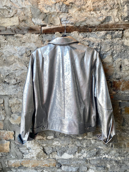 Pleather Short Jacket - SILVER