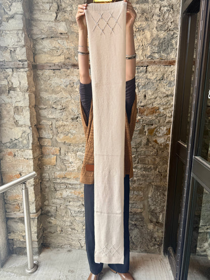 Cream Pearl and Rhinestone Knit 2pc Winter Set