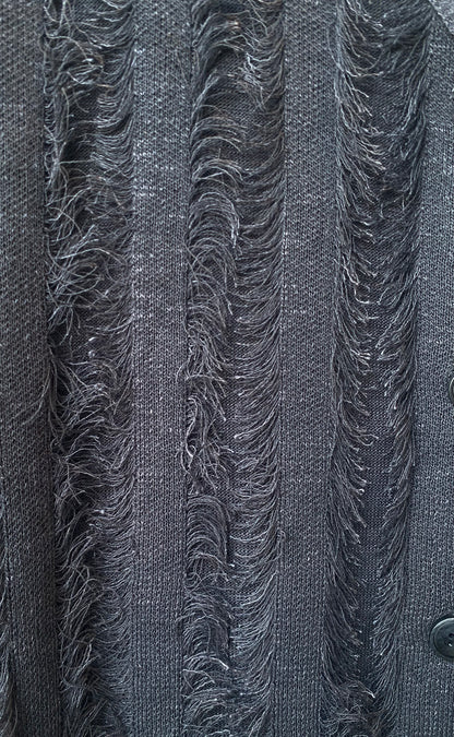 Eyelash Fringe Knit Vest - CHARCOAL