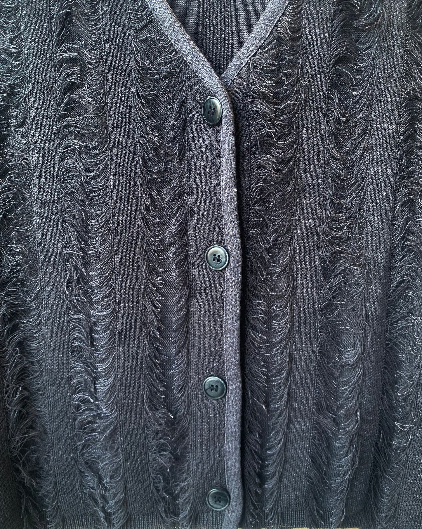 Eyelash Fringe Knit Vest - CHARCOAL