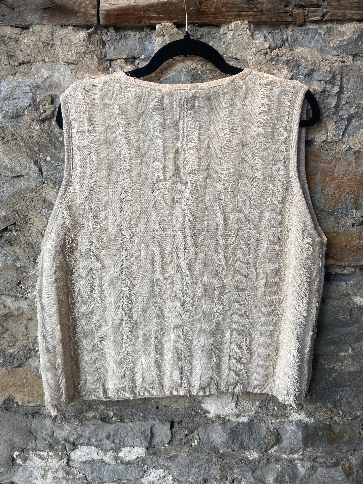 Eyelash Fringe Knit Vest - IVORY