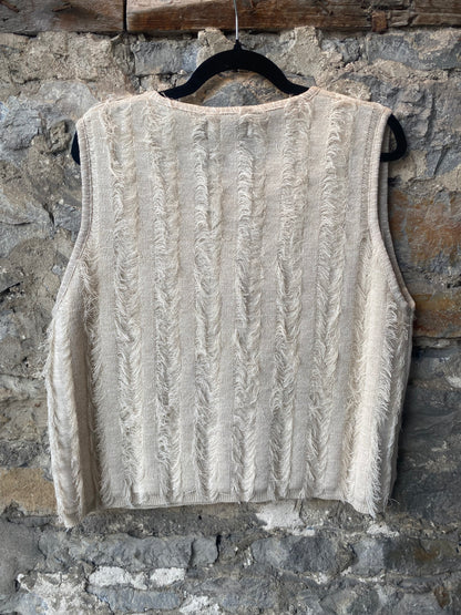 Eyelash Fringe Knit Vest - IVORY