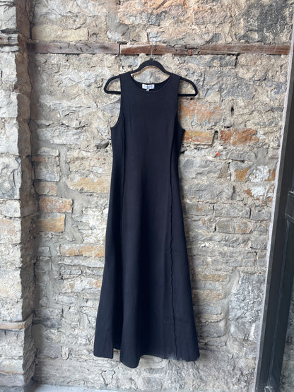 Black A line  Knit Sleeveless Maxi Dress