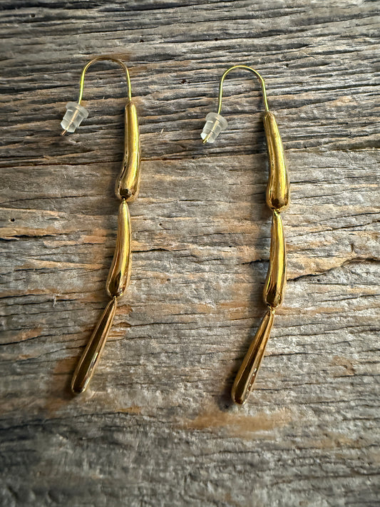 2.5" Gold Drop Earrings