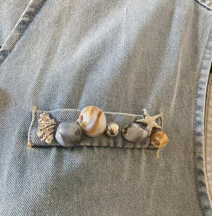 Denim and Lightweight Canvas Mixed Vest Top