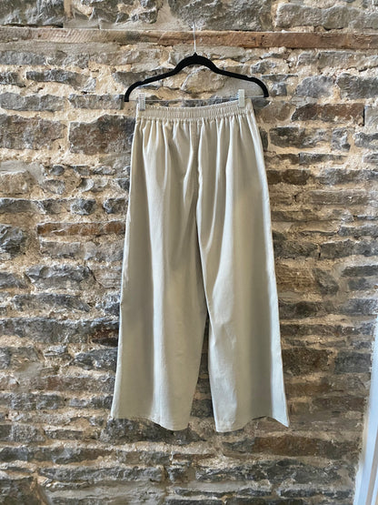 Wide Leg Denim and Lightweight Canvas Mixed Pants
