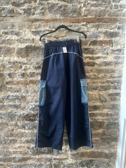 Denim and Navy Windbreaker Cargo Pants