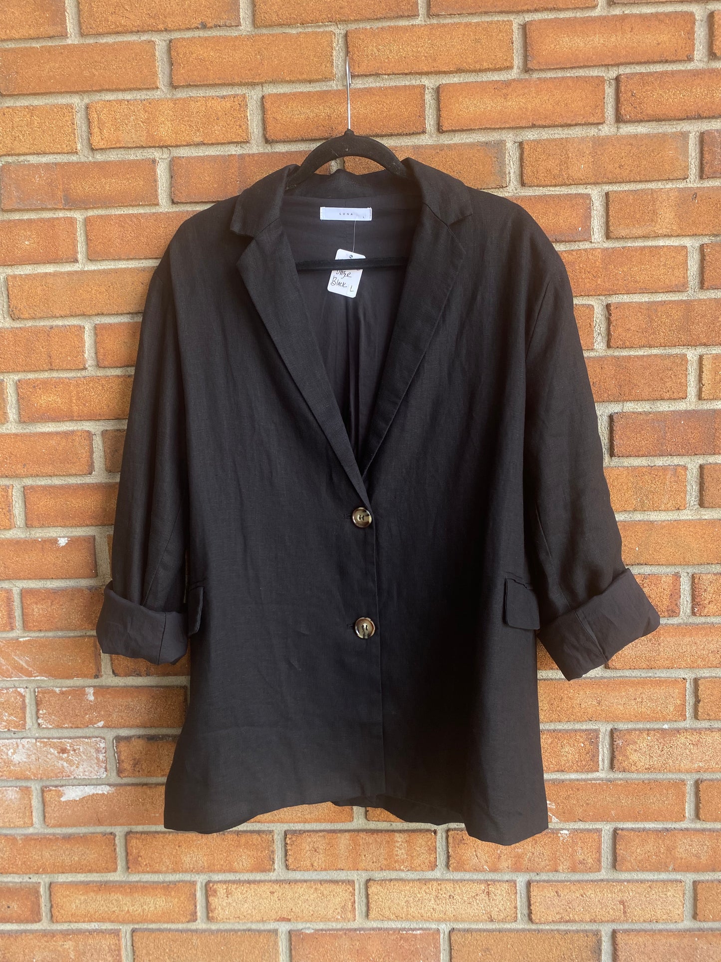 100% Linen Black Blazer