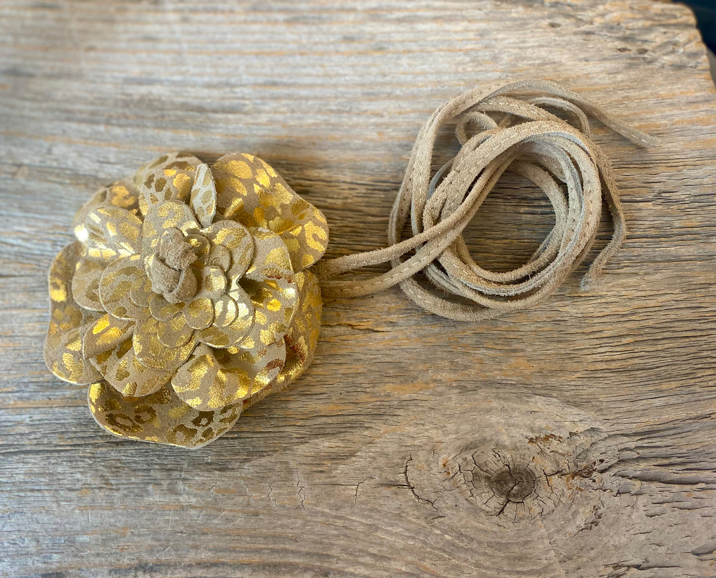 Leather Rosette Multi-wear Accessory