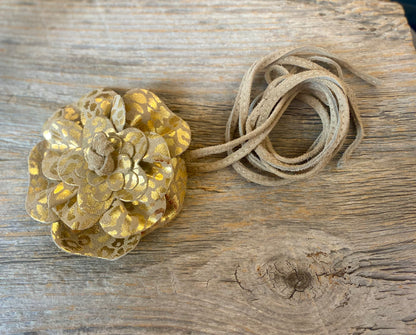 Leather Rosette Multi-wear Accessory