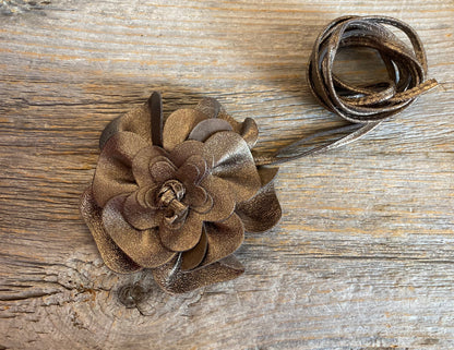 Leather Rosette Multi-wear Accessory