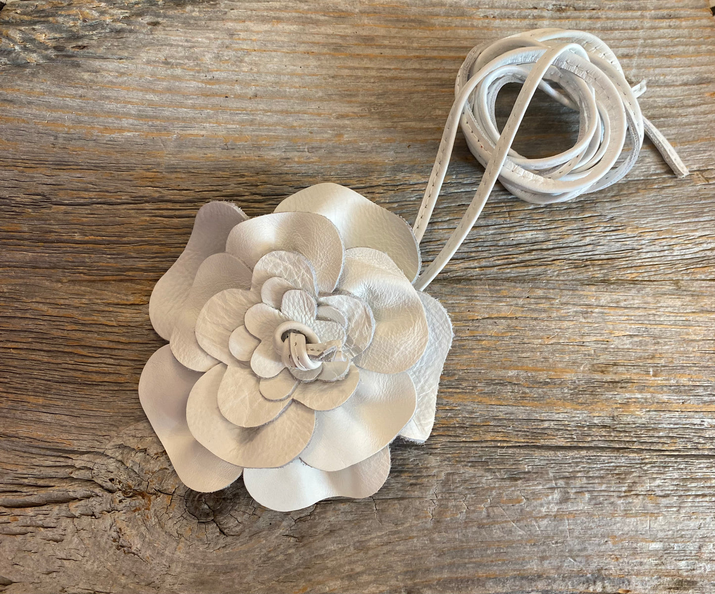 Leather Rosette Multi-wear Accessory