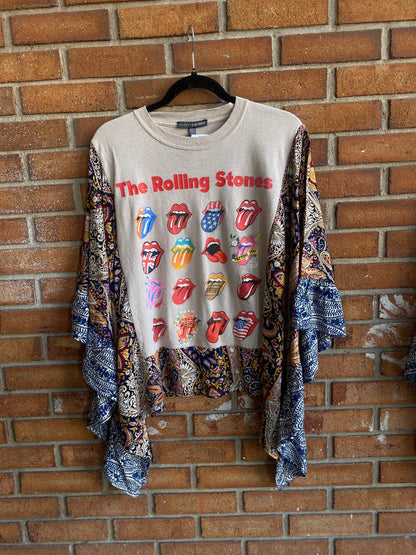 Up-cycled Band Tee - ROLLING STONES