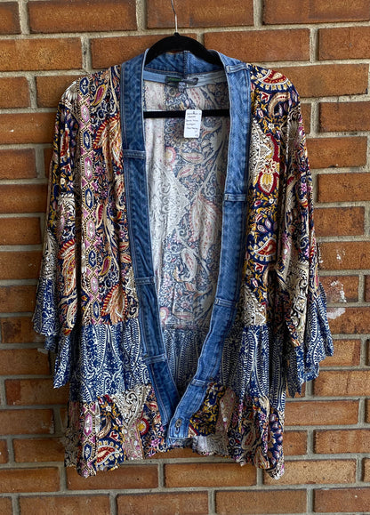 Denim Trim Band Tee Cardigan - BOB MARLEY