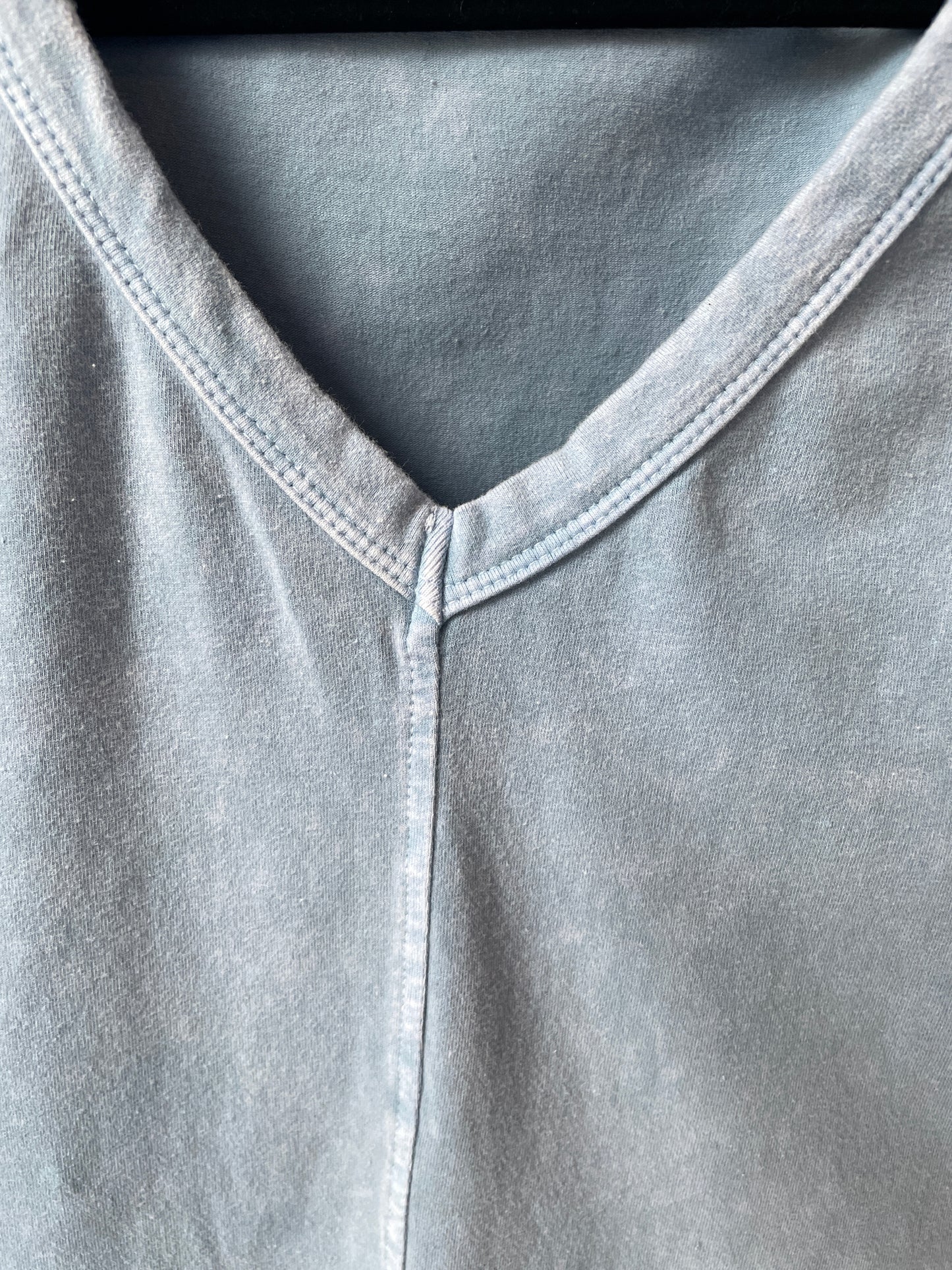 100% prewashed cotton sleeveless with ruffle detail Tshirt - Baby Blue