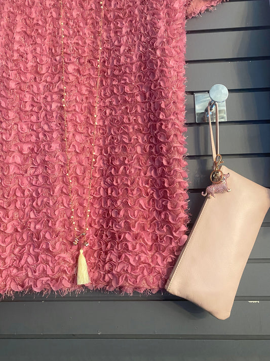 Leather Wristlet - BLUSH PINK