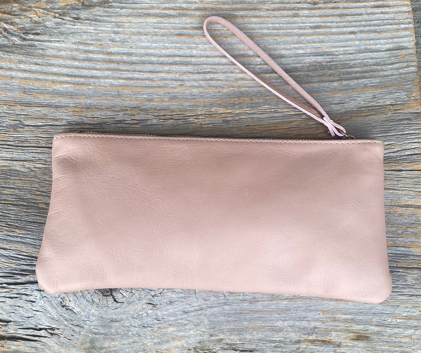 Leather Wristlet - BLUSH PINK