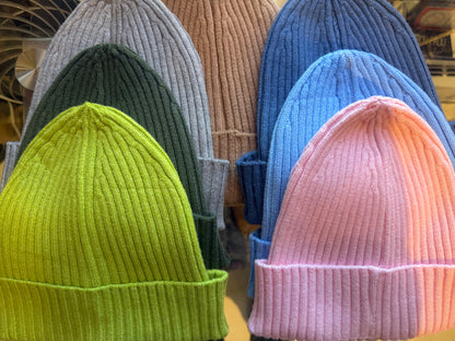 Ribbed Beanie with cuff- ASSORTED COLOURS