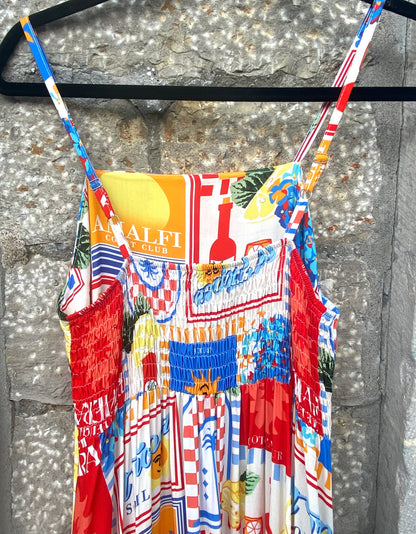 Printed Spaghetti Strap Maxi Dress with Pockets - ST.TROPEZ