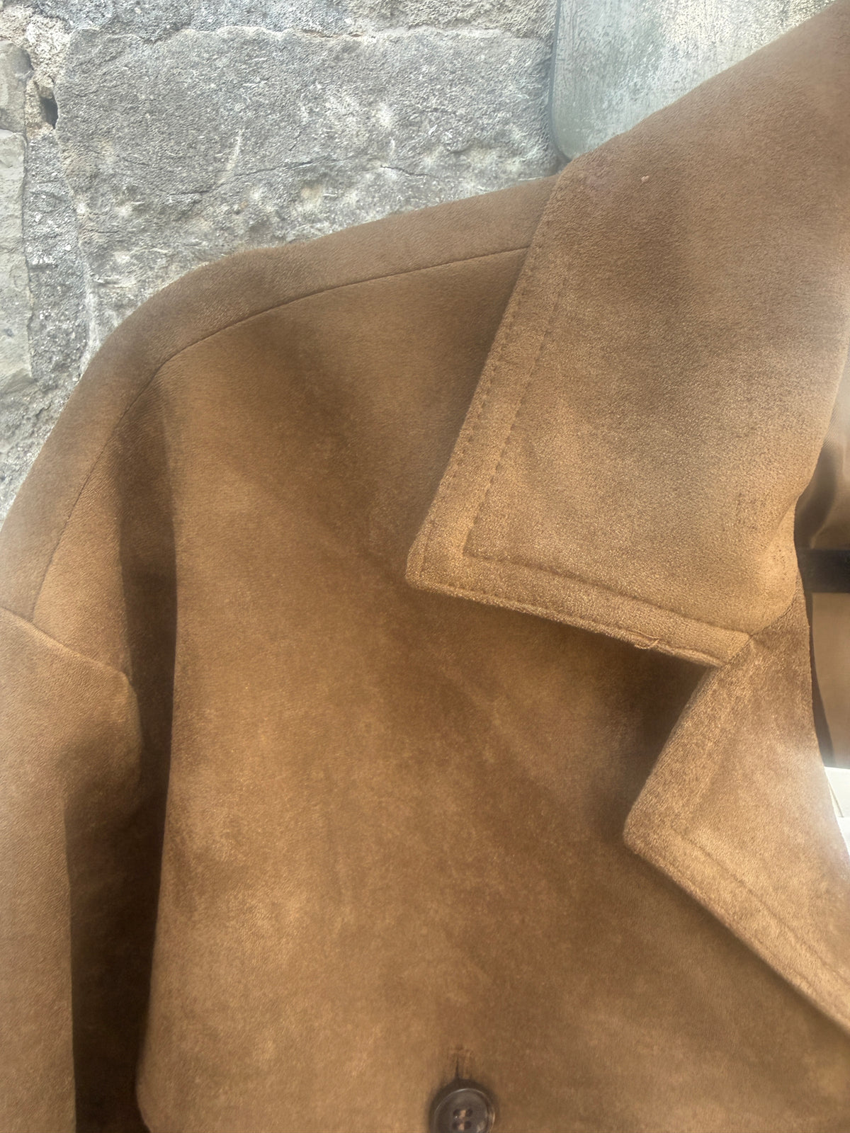 Faux Suede Bomber Jacket- TOBACCO BROWN