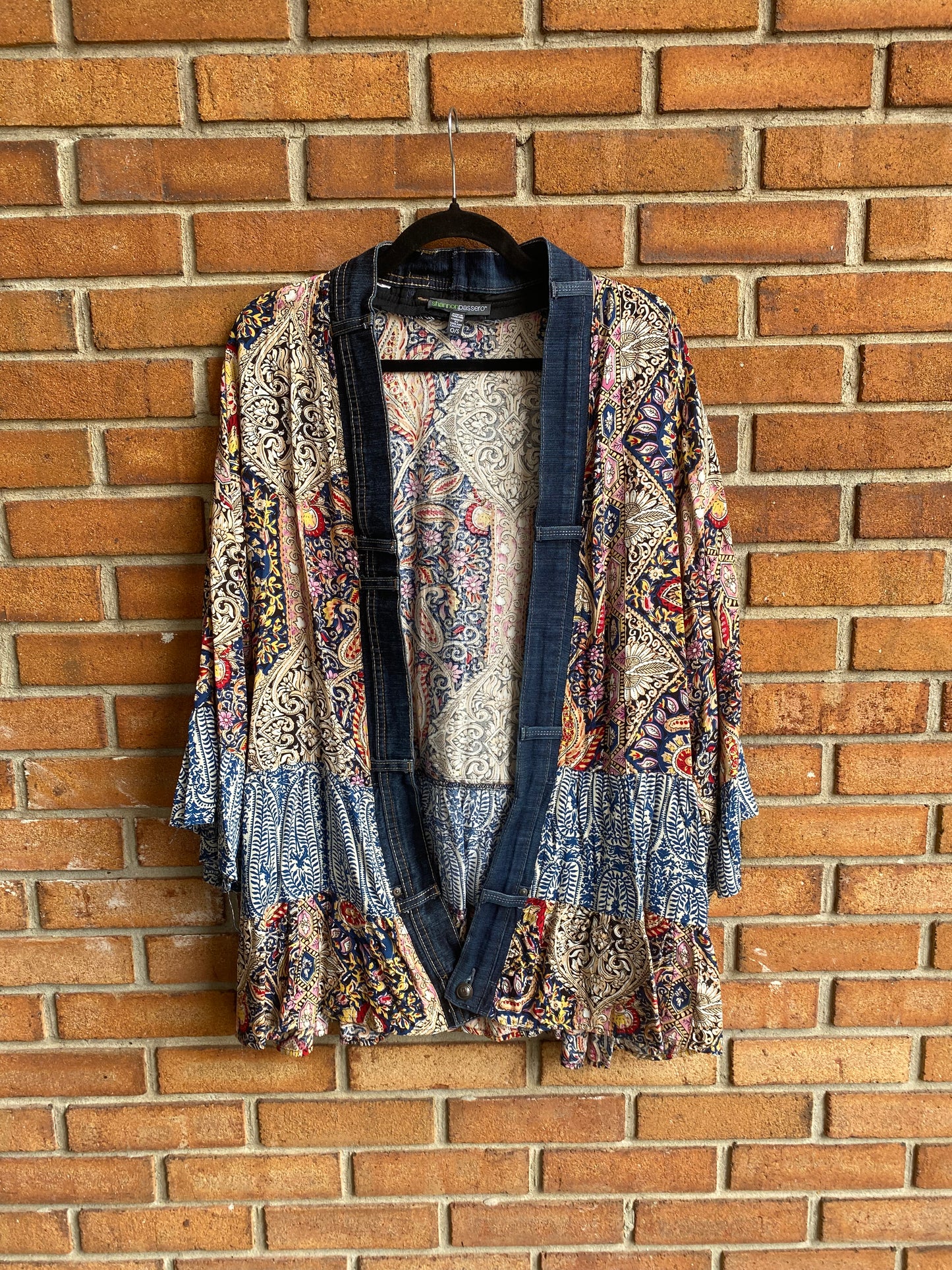 Denim Trim Band Tee Cardigan - NIRVANA
