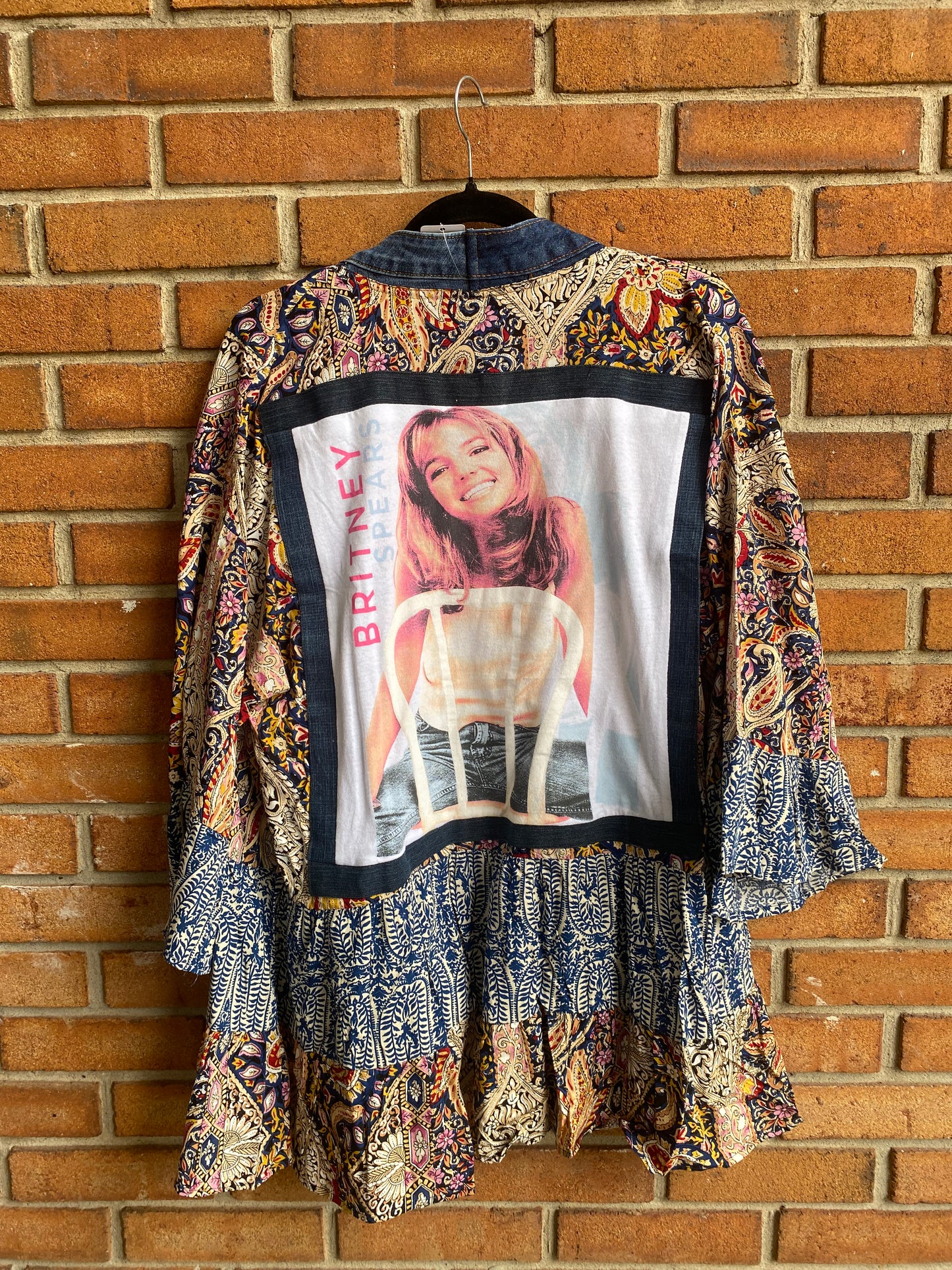 Denim Trim Band Tee Cardigan - BRITNEY SPEARS