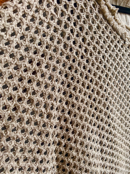 100% Cotton Knit Asymmetrical Top - TAUPE