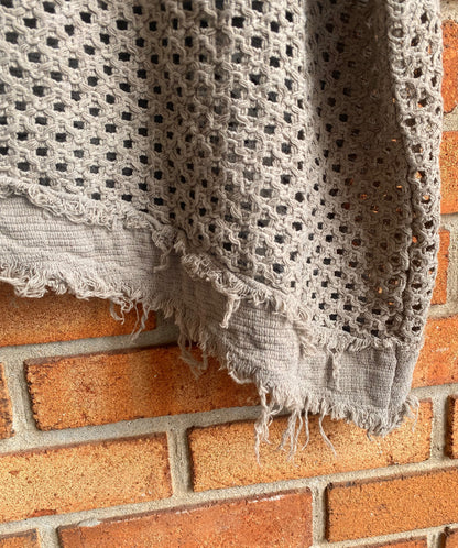100% Cotton Knit Asymmetrical Top - TAUPE