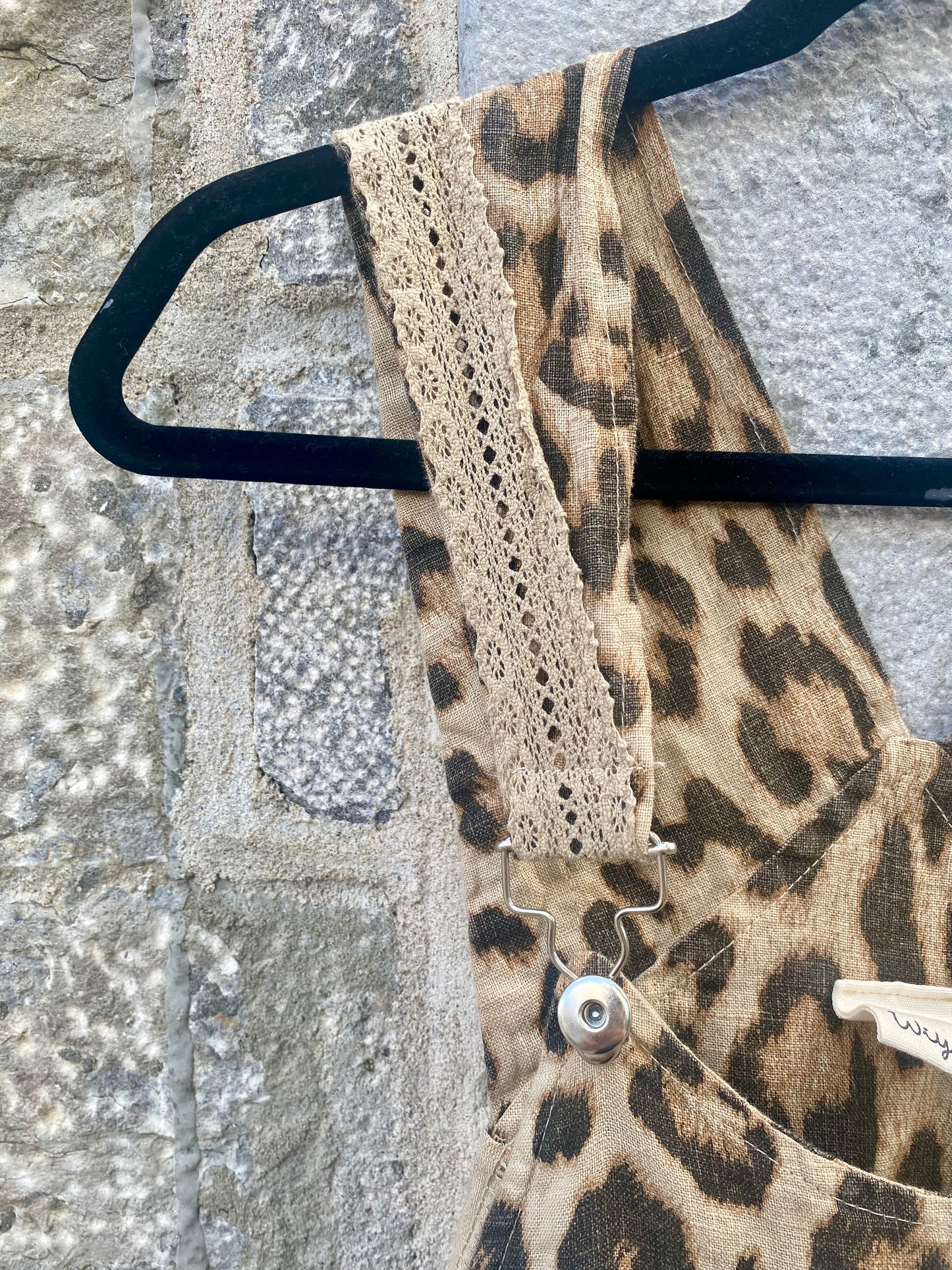Linen Overall Maxi Dress - ANIMAL PRINT