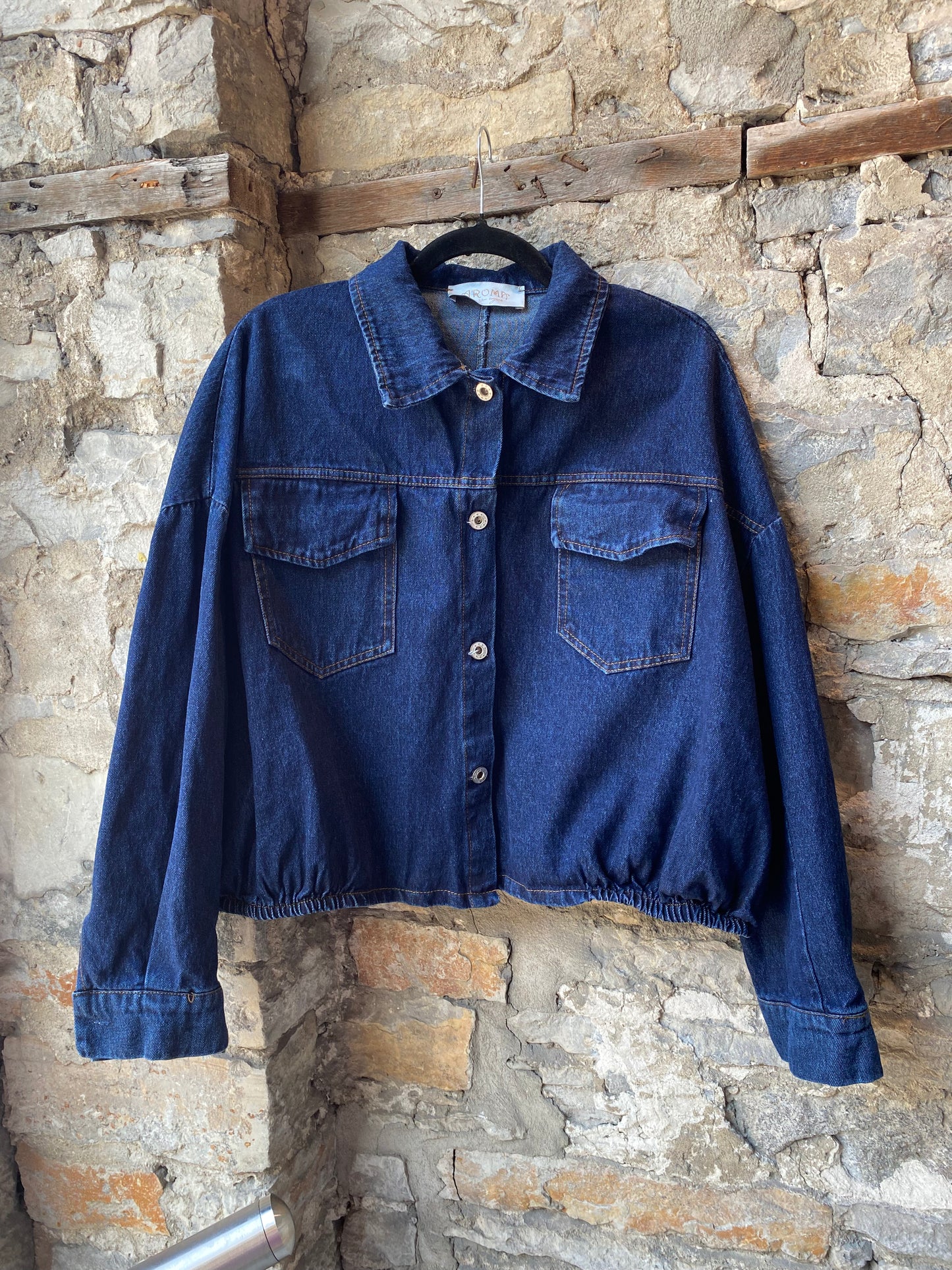 Dark Wash Denim Bomber Jacket