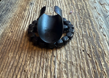 Multi Colour Crystal One Size Peace Ring- BLACK