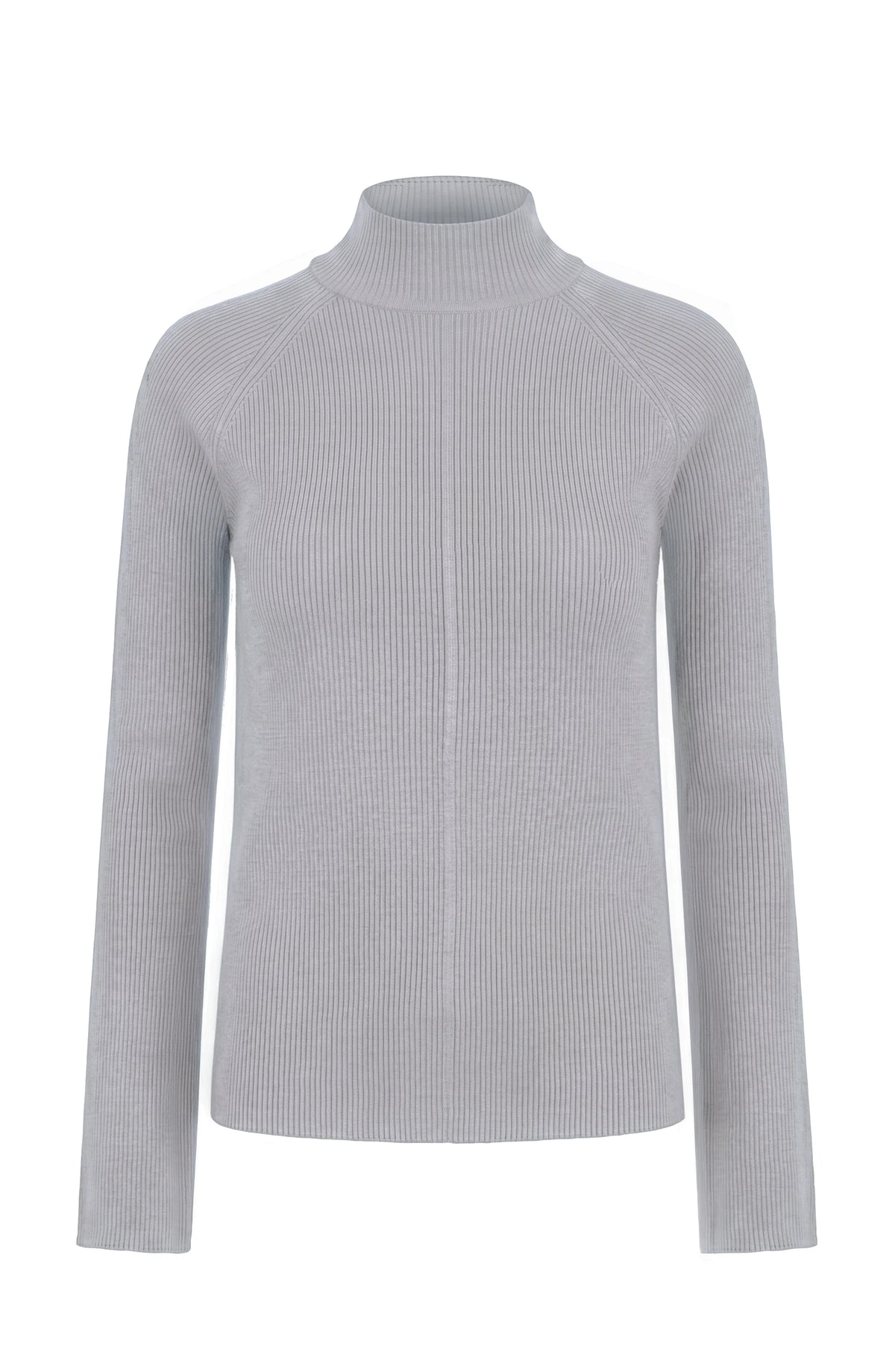 Ribbed Mock neck Sweater - GREY