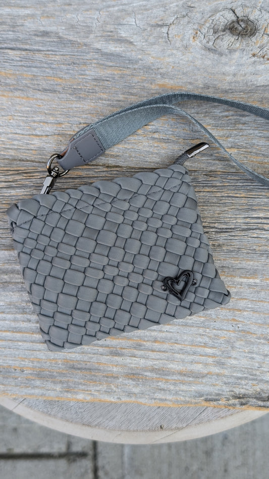 Mini Messenger Wristlet - Grey