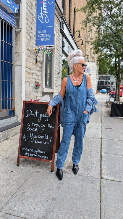 Dark Denim Overalls